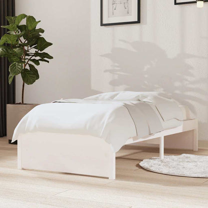 Bed Frame without Mattress Solid Wood Length 190 cm White 75 cm
