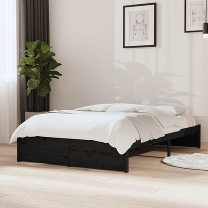 Bed Frame without Mattress Solid Wood Length 190 cm Black 120 cm