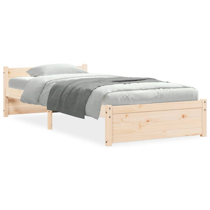 Bed Frame without Mattress Solid Wood Length 190 cm Natural 75 cm