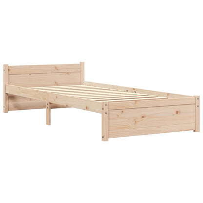 Bed Frame without Mattress Solid Wood Length 190 cm Natural 75 cm