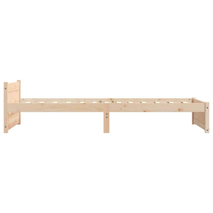 Bed Frame without Mattress Solid Wood Length 190 cm Natural 75 cm