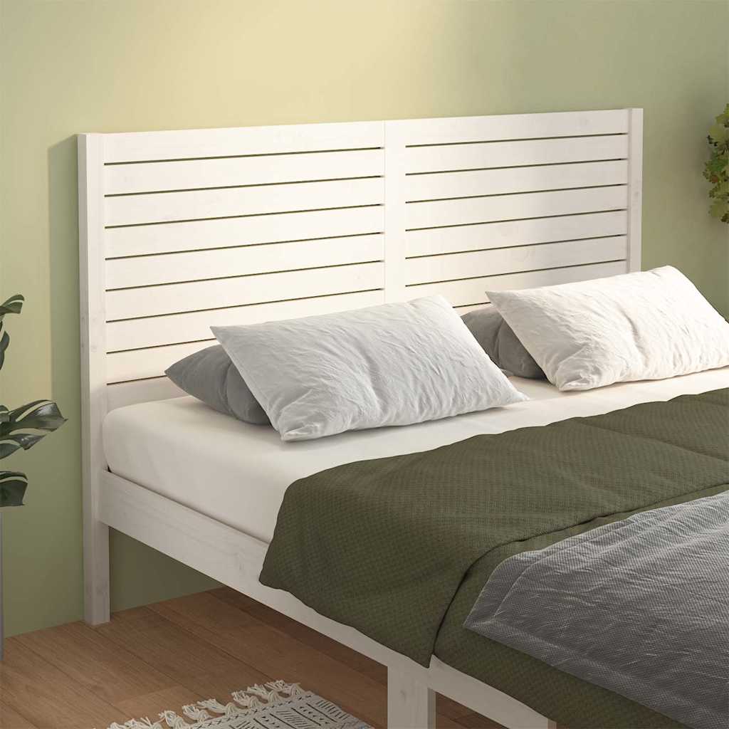 Bed Headboard 81x4x100 cm Solid Wood Pine White 141 cm