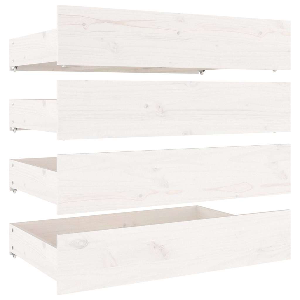 Bed Frame without Mattress with Drawers Length 200 cm White 140 cm