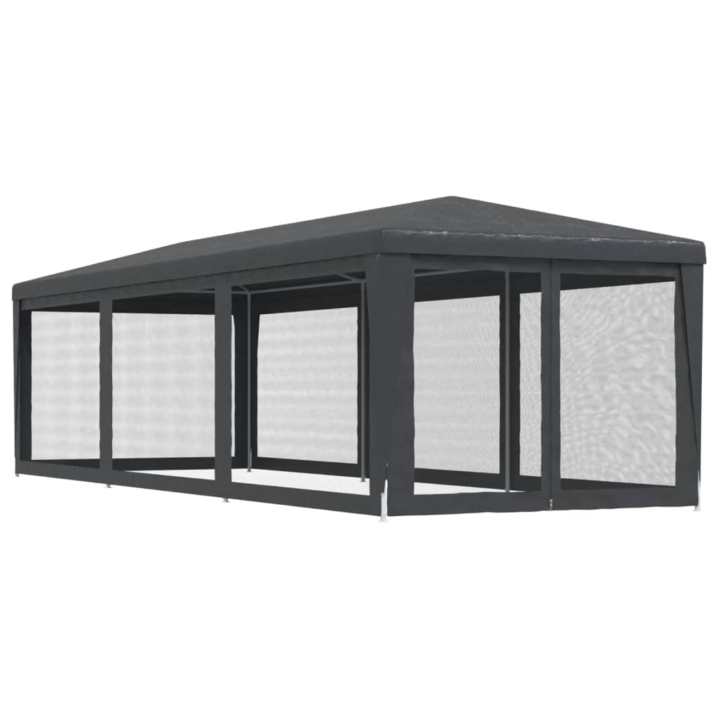 Party Tent with 8 Mesh Sidewalls HDPE with 8 Sidewalls Anthracite 3 m 9 m