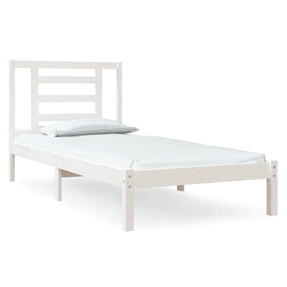Bed Frame without Mattress Solid Wood Pine Length 200 cm White 90 cm