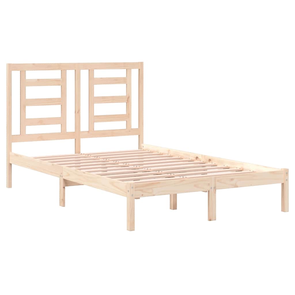 Bed Frame without Mattress Solid Wood Pine Length 200 cm Natural 120 cm