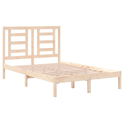 Bed Frame without Mattress Solid Wood Pine Length 200 cm Natural 120 cm