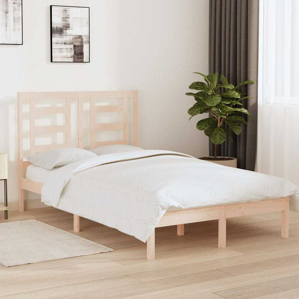 vidaXL Bed Frame without Mattress Solid Wood Pine Length 200 cm Natural