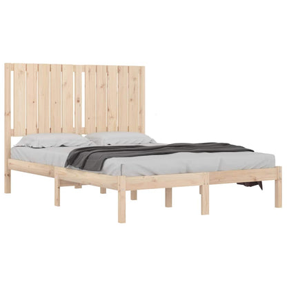 Bed Frame without Mattress Solid Wood Pine Length 200 cm Natural 120 cm