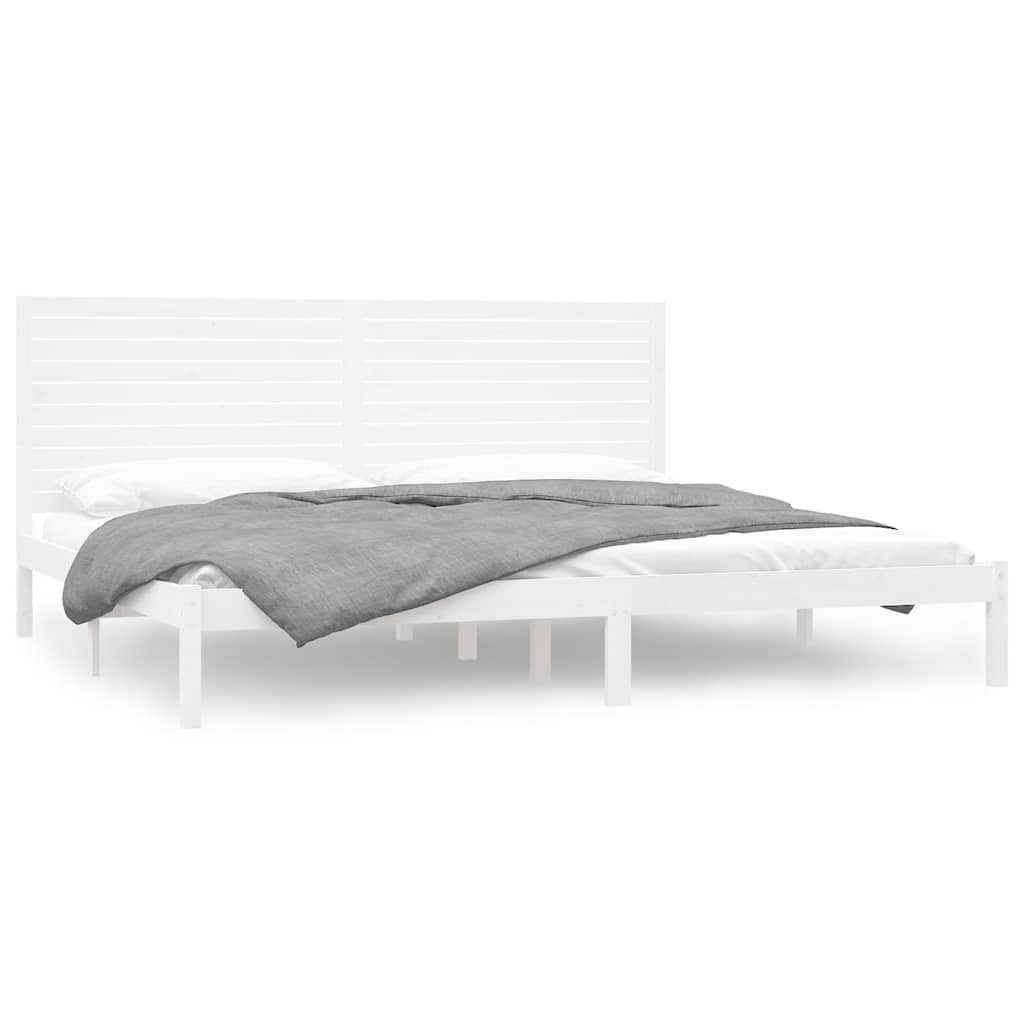 Bed Frame without Mattress Solid Wood Length 200 cm White 200 cm