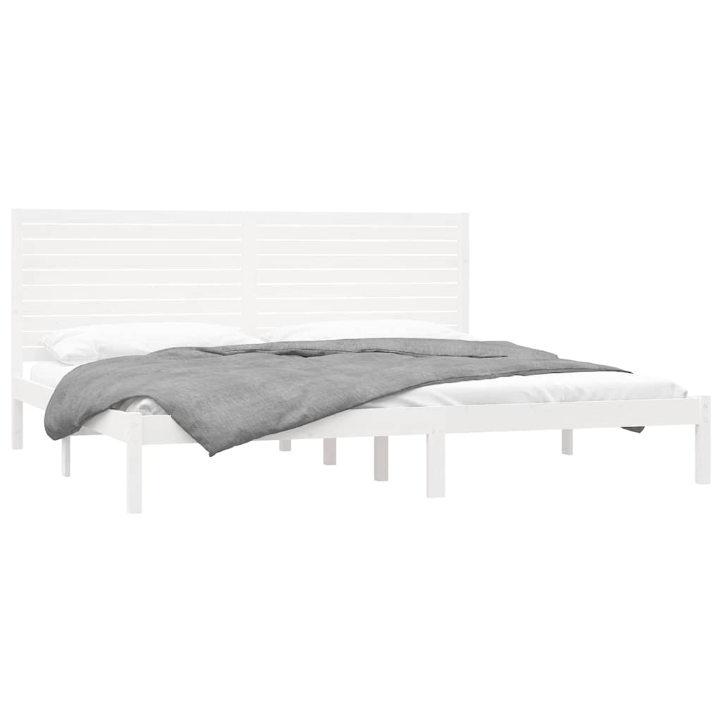 Bed Frame without Mattress Solid Wood Length 200 cm White 200 cm