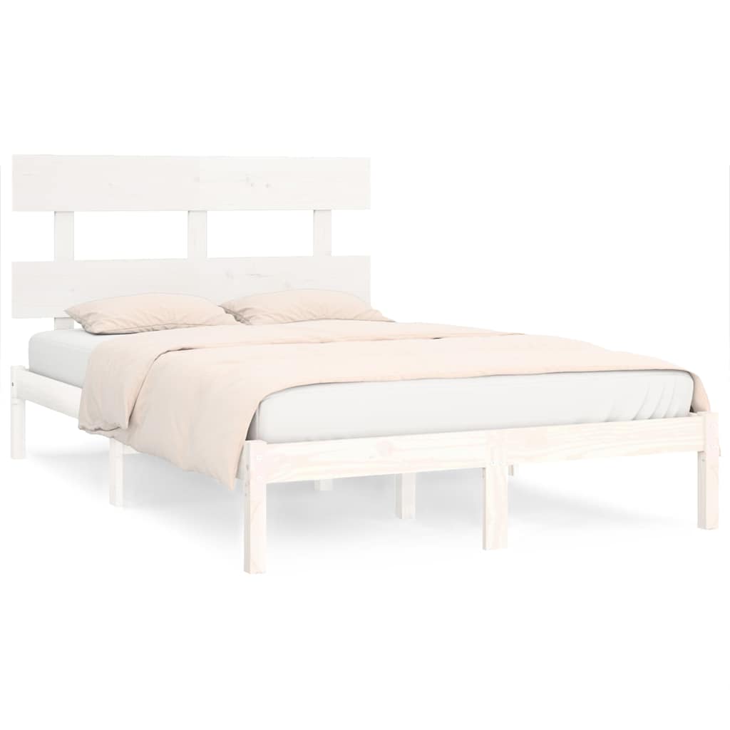 Bed Frame without Mattress Solid Wood Length 200 cm White 200 cm