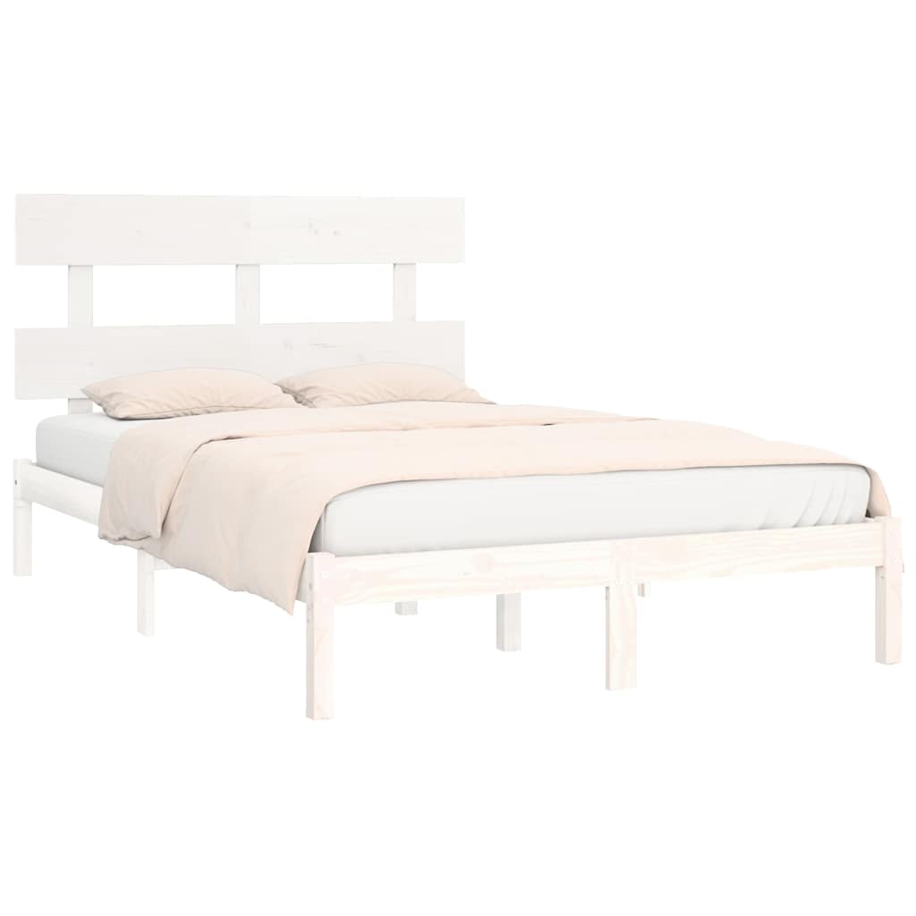 Bed Frame without Mattress Solid Wood Length 200 cm White 200 cm
