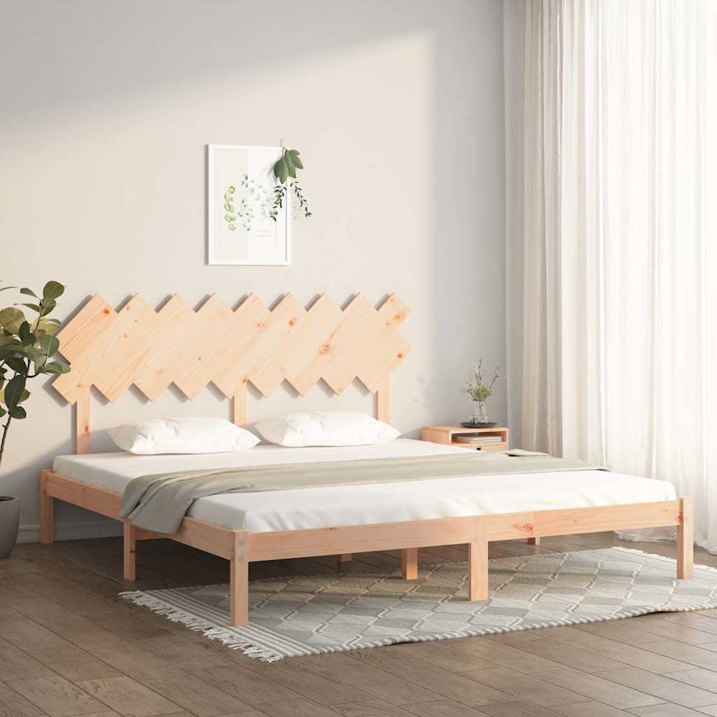 Bed Frame without Mattress Solid Wood Length 200 cm Natural 180 cm