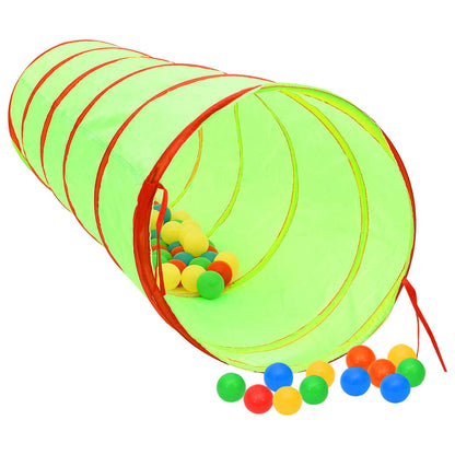 vidaXL Children Play Tunnel with 250 Balls Green 175 cm Polyester