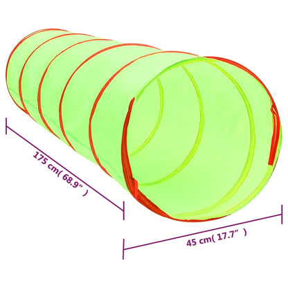 vidaXL Children Play Tunnel with 250 Balls Green 175 cm Polyester