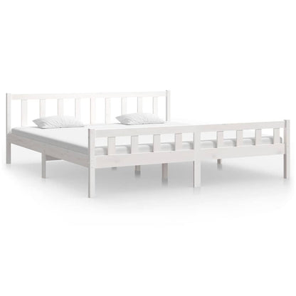 Bed Frame without Mattress Solid Wood White 160 cm 200 cm