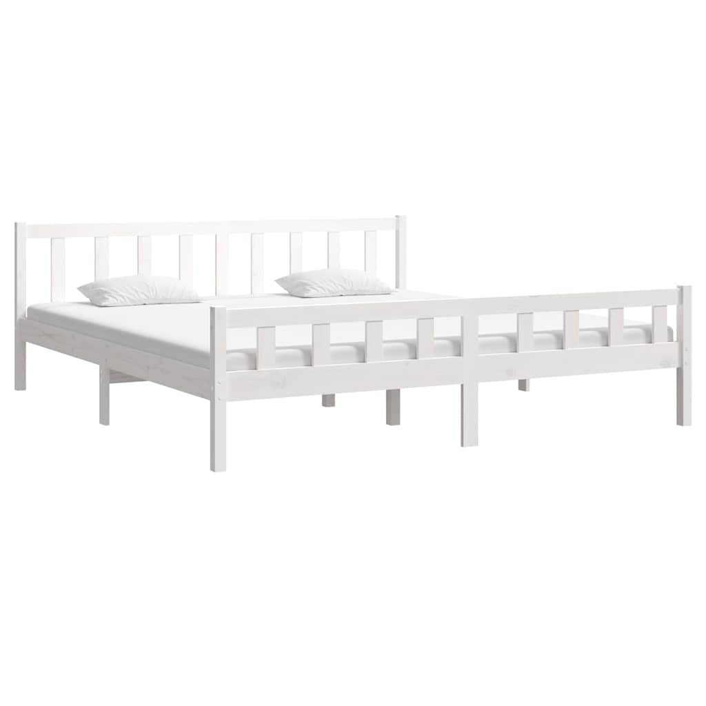 Bed Frame without Mattress Solid Wood White 160 cm 200 cm