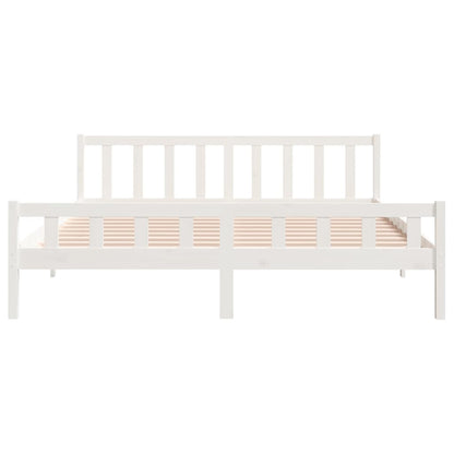 Bed Frame without Mattress Solid Wood White 160 cm 200 cm
