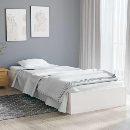 Bed Frame without Mattress Solid Wood Length 190 cm White 75 cm
