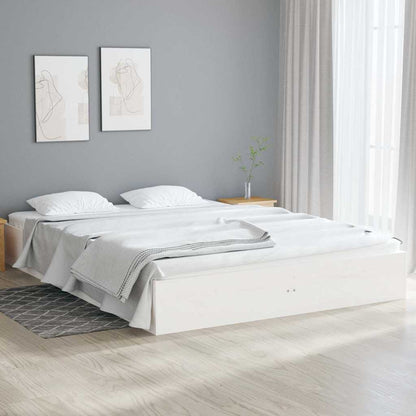 Bed Frame without Mattress Solid Wood Length 190 cm White 120 cm