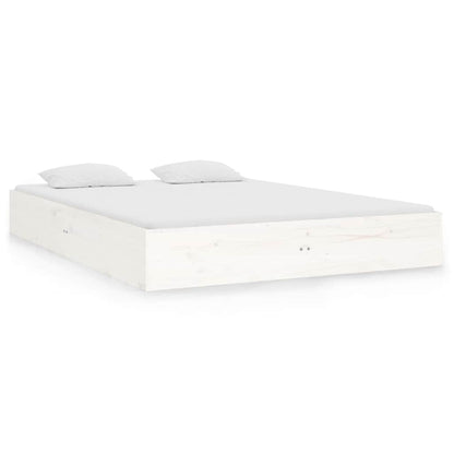 Bed Frame without Mattress Solid Wood Length 190 cm White 140 cm