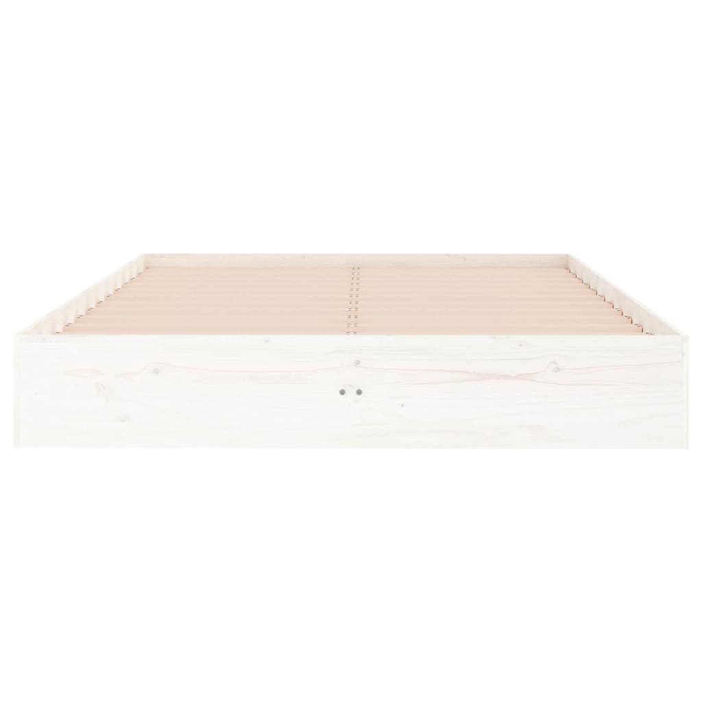 Bed Frame without Mattress Solid Wood Length 190 cm White 140 cm