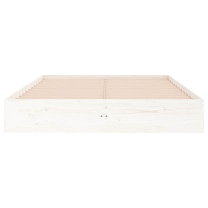 Bed Frame without Mattress Solid Wood Length 190 cm White 140 cm