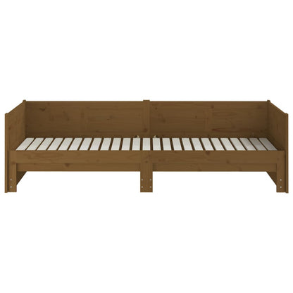 vidaXL Pull-out Day Bed Honey Brown Solid Wood Pine 2x(90x200) cm