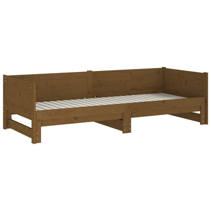 vidaXL Pull-out Day Bed Honey Brown Solid Wood Pine 2x(90x200) cm