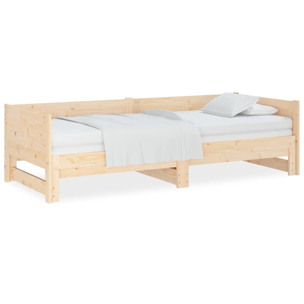 Pull-out Day Bed without Mattress 2x(90x190) Natural 190 cm