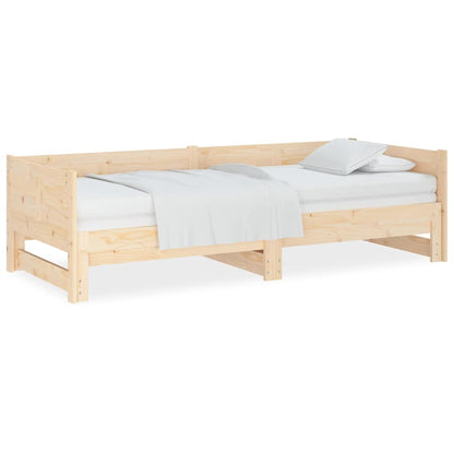 Pull-out Day Bed without Mattress 2x(90x190) Natural 190 cm