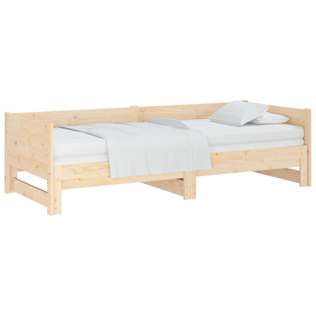 Pull-out Day Bed without Mattress 2x(90x190) Natural 190 cm