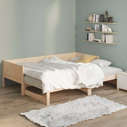 Pull-out Day Bed without Mattress 2x(90x190) Natural 190 cm