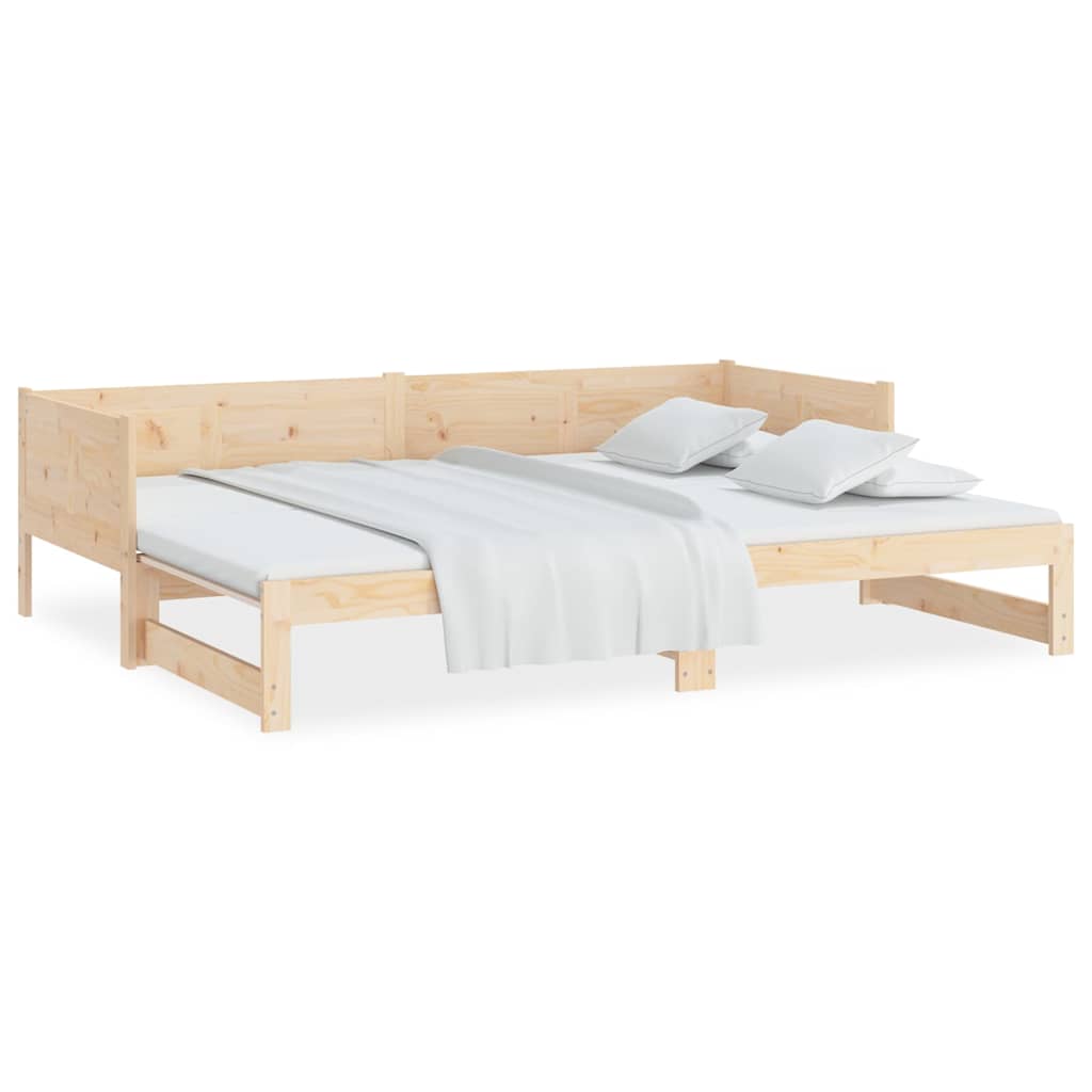 Pull-out Day Bed without Mattress 2x(90x190) Natural 190 cm