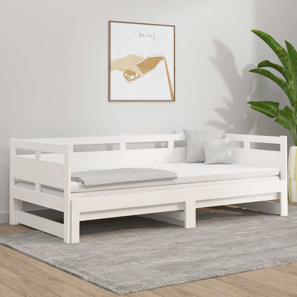 Pull-out Day Bed without Mattress 2x(80x200) White 90 cm 200 cm