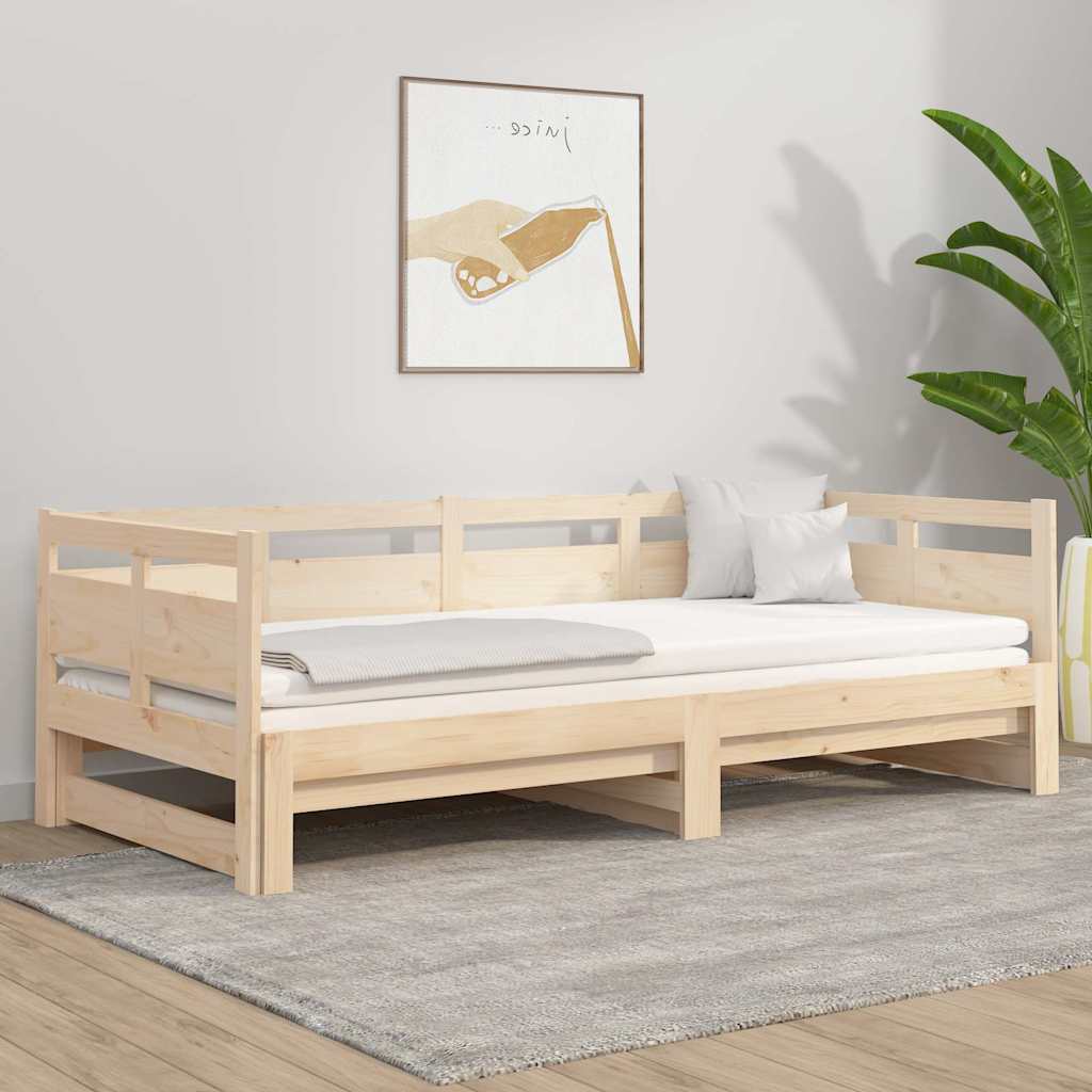 Pull-out Day Bed without Mattress 2x(80x200) Natural 80 cm 200 cm