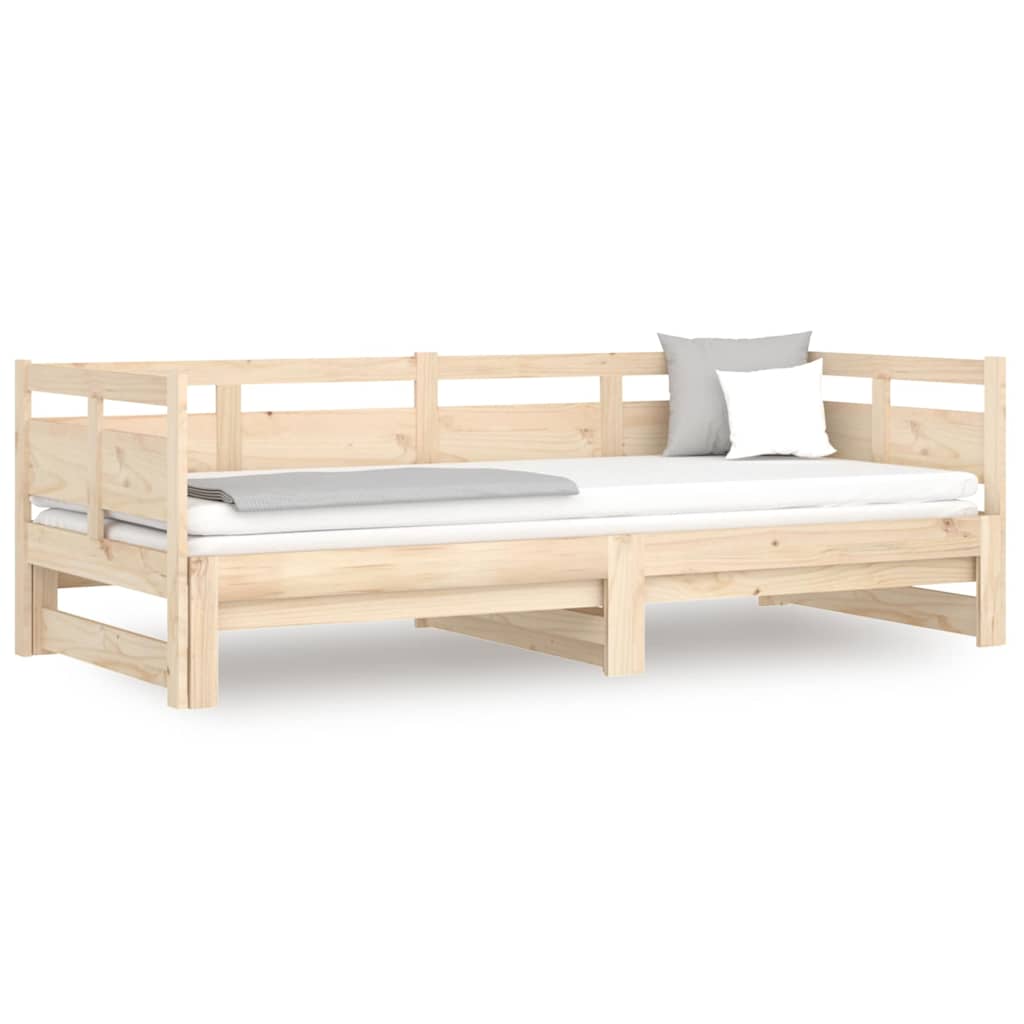 Pull-out Day Bed without Mattress 2x(80x200) Natural 90 cm 190 cm