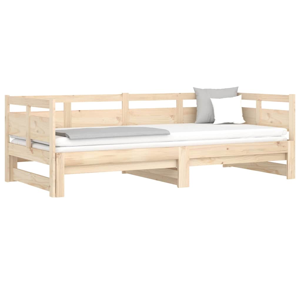 Pull-out Day Bed without Mattress 2x(80x200) Natural 90 cm 190 cm