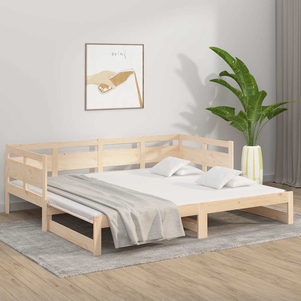 Pull-out Day Bed without Mattress 2x(80x200) Natural 90 cm 190 cm