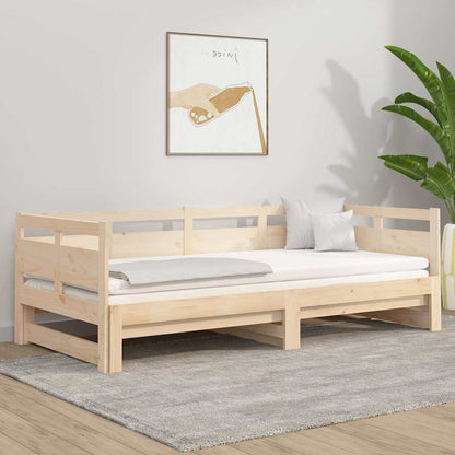Pull-out Day Bed without Mattress 2x(80x200) Natural 90 cm 190 cm