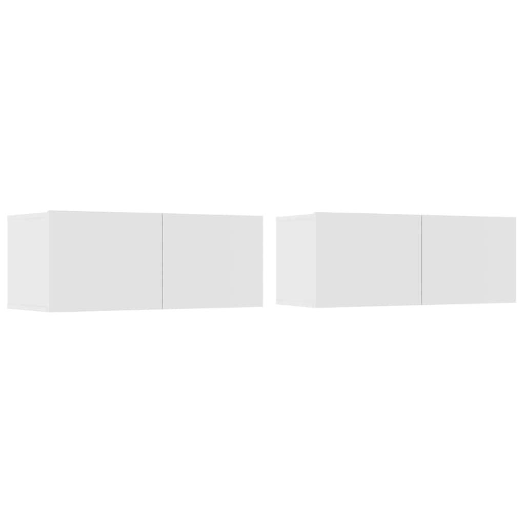 TV Cabinet Set 80x30x30 cm Engineered Wood White 2