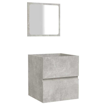 Bathroom Cabinet with Mirror Engineered Wood Concrete grey