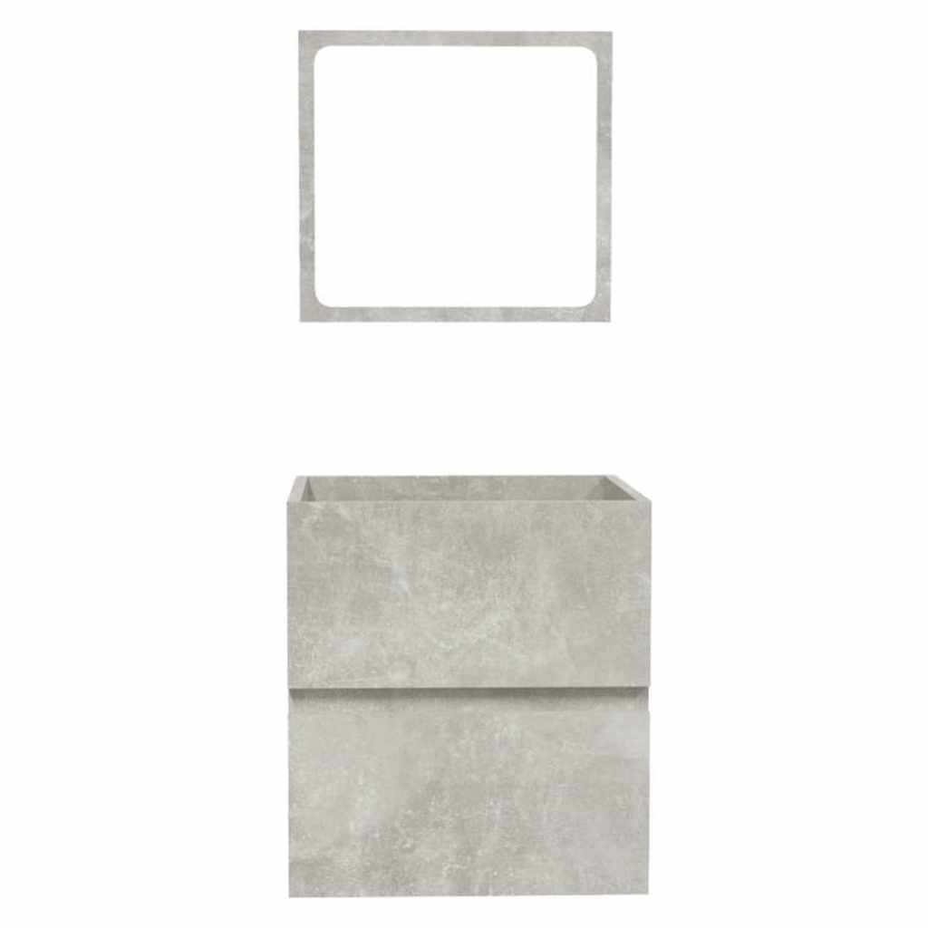 Bathroom Cabinet with Mirror Engineered Wood Concrete grey