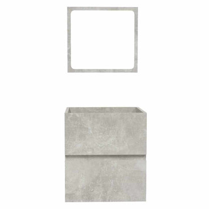 Bathroom Cabinet with Mirror Engineered Wood Concrete grey