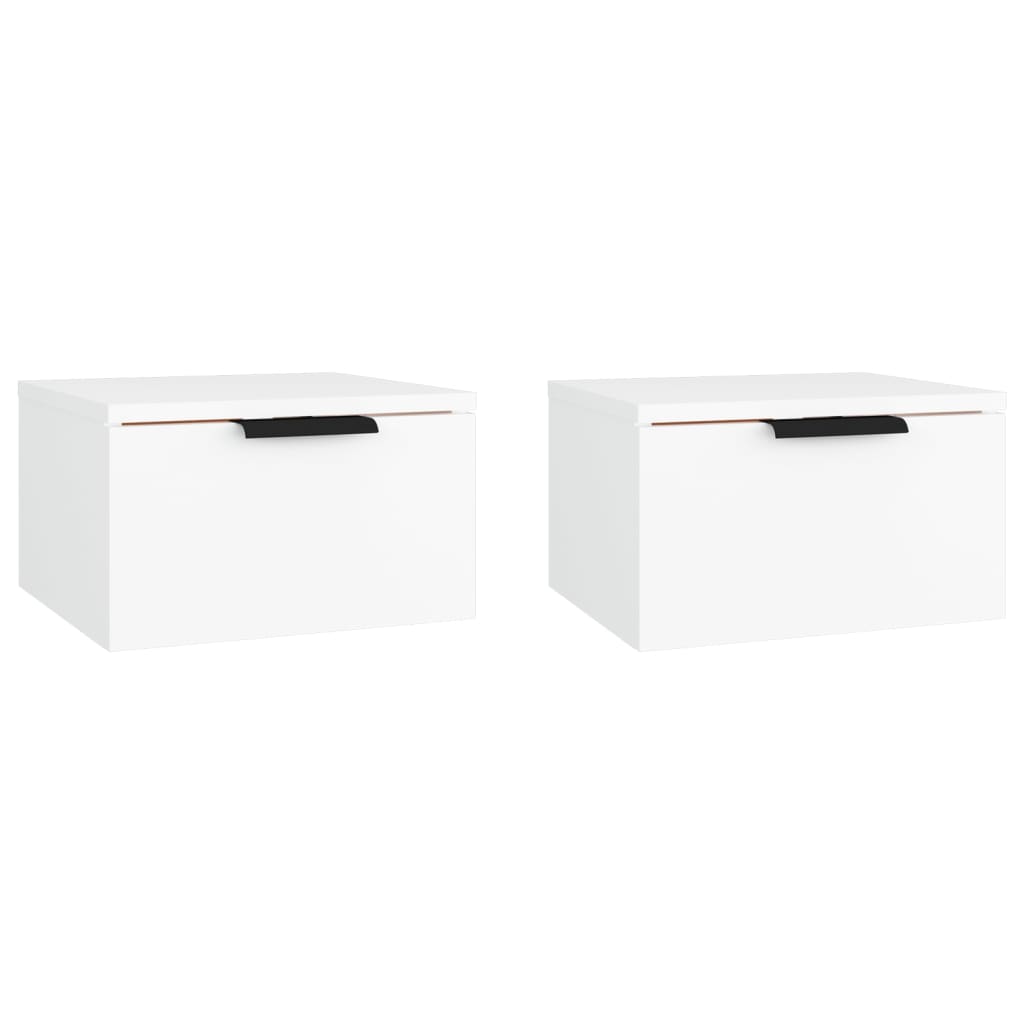 vidaXL Wall-mounted Bedside Cabinets 2 pcs White 34x30x20 cm