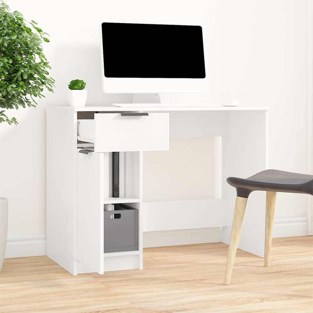 Desk 100x50x75 cm Engineered Wood White