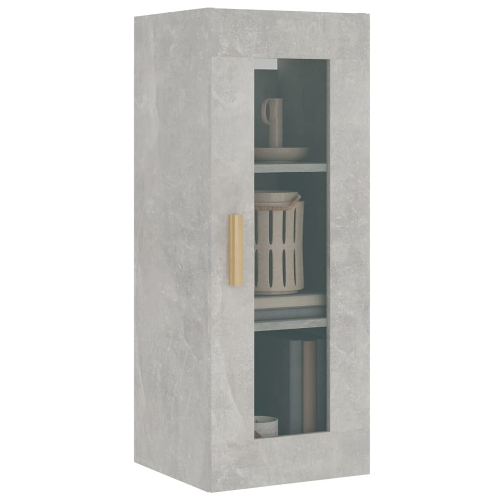 vidaXL Hanging Wall Cabinet Concrete Grey 34.5x34x90cm