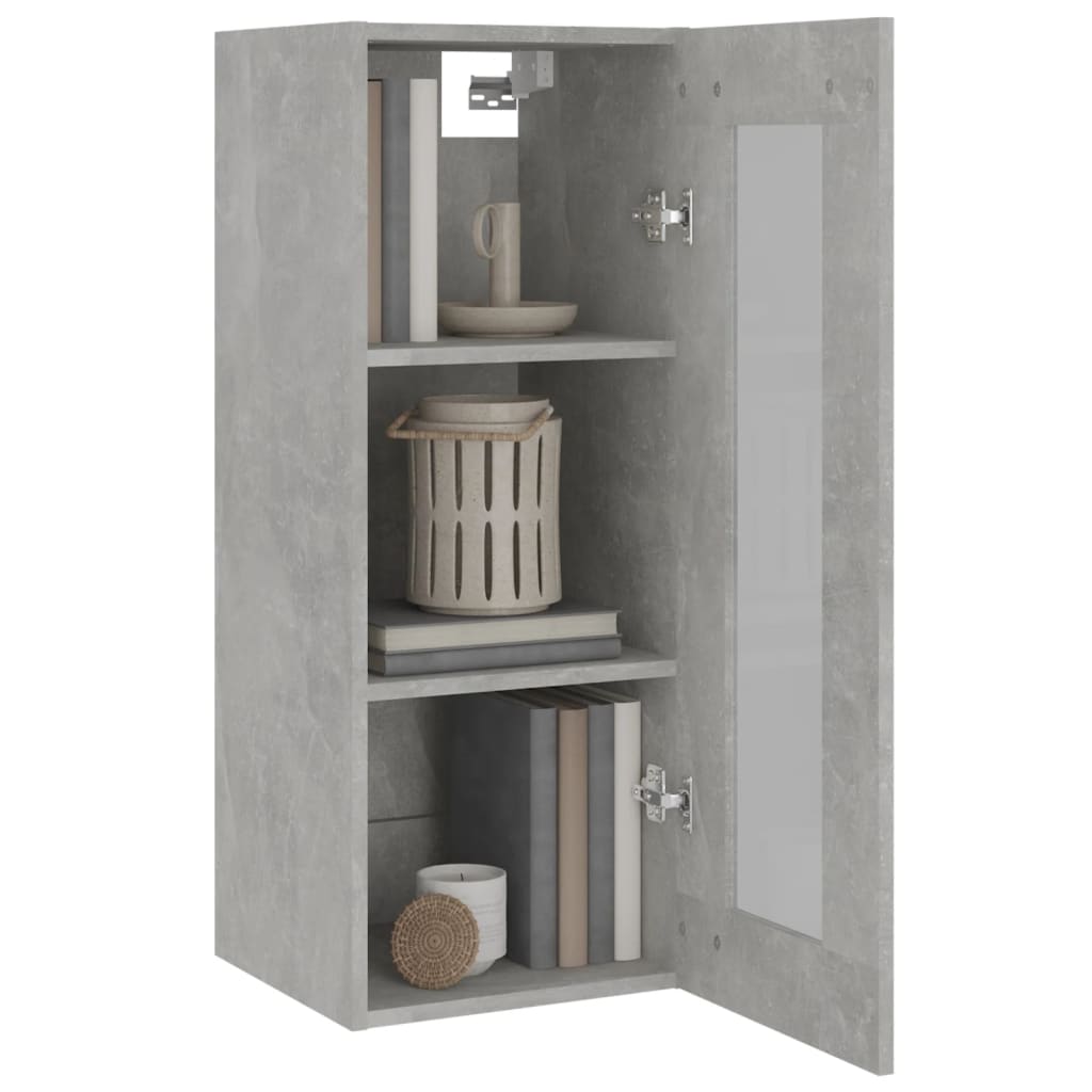 vidaXL Hanging Wall Cabinet Concrete Grey 34.5x34x90cm