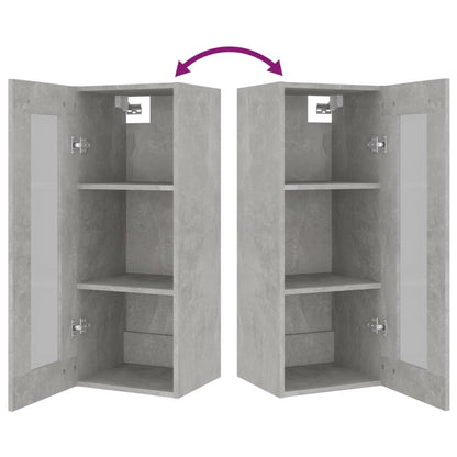 vidaXL Hanging Wall Cabinet Concrete Grey 34.5x34x90cm